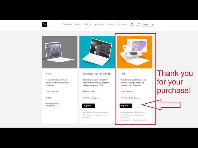 Purchasing and Activating the Dialux evo Pro version