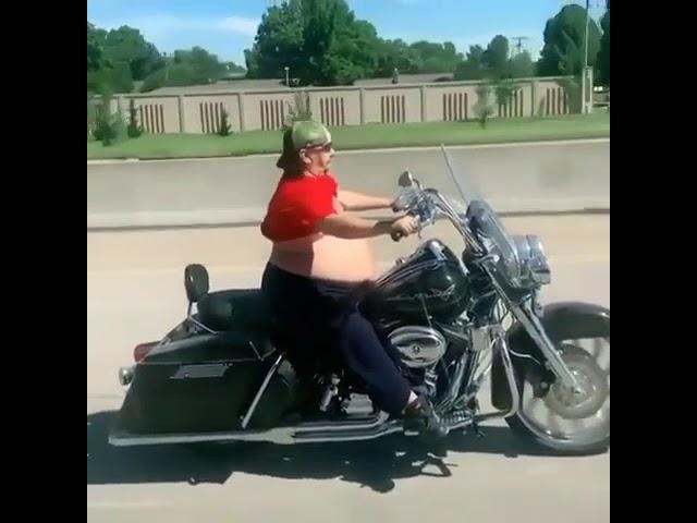 Epic dude on motorbike