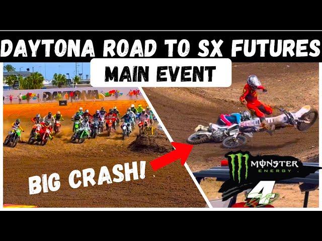 Racing For A Supercross License At Daytona! Part 2 - Main Event (Wall Jump Pileup)