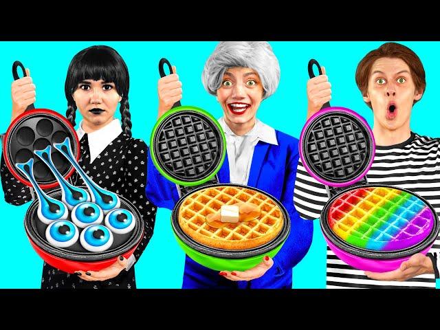 Wednesday vs Grandma Cooking Challenge | Delicious Recipes by FUN FOOD