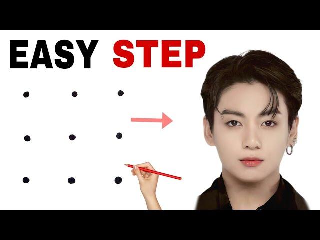 How to draw BTS Jungkook drawing step by step