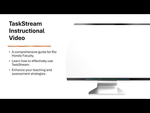 TaskStream Instructional Video