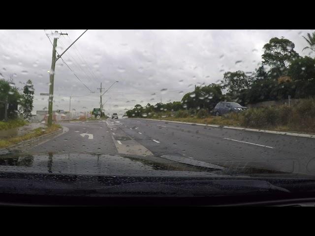 Idiot Driver - Dickhead black ute doing 90 in a 60 zone in the wet with a trailer