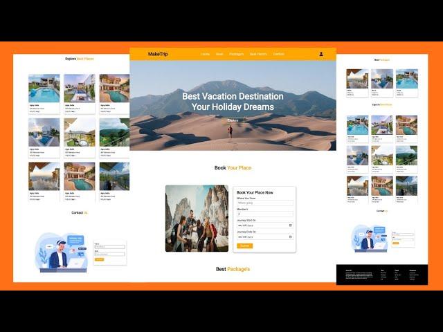 Responsive Travel Website Using HTML CSS & JavaScript | Website Using HTML & CSS