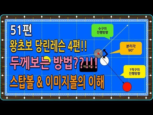 [당구-조이빌리아드] 51편 용사부의 왕초보 당린레슨 4편!! 스탑볼의 중요성 & 이미지볼의 이해(1적구 두께 완벽해결!!) (carom, billiards, 당구레슨)