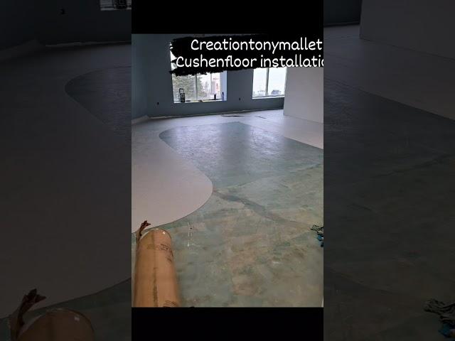 Industriel Cushionfloor installation. Creationtonymallet