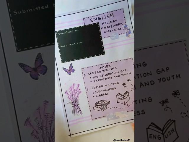 Assignment ideas#aesthetic#decoration #creative#assignment#ideas#short#purple#project#journal#viral