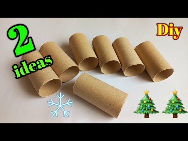 2 amazing ideas for Christmas decoration  making with toilet paper rolls - diy