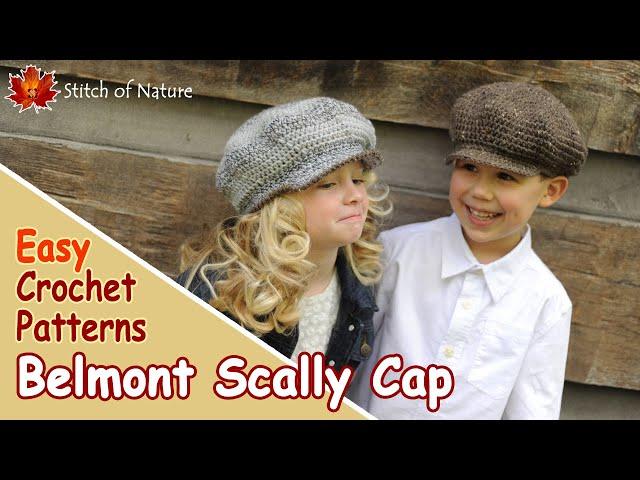 EASY CROCHET HAT PATTERNS - The Belmont Newsboy Hat / Scally Cap