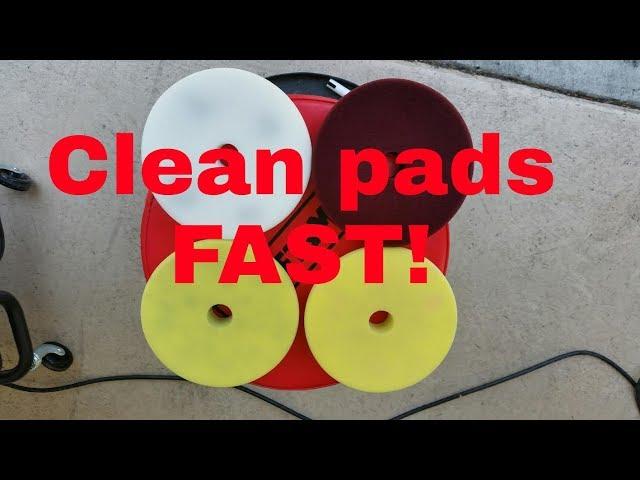 Clean Polishing Pads with Pressure Washer