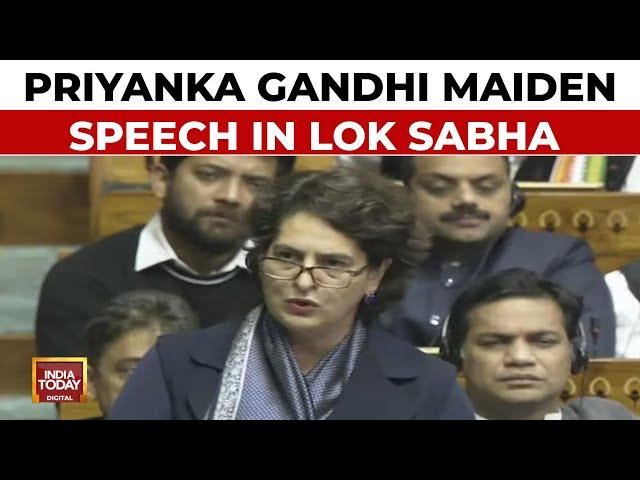 Priyanka Gandhi Full Debut Speech In Lok Sabha | Winter Session Of Parliament | India Today