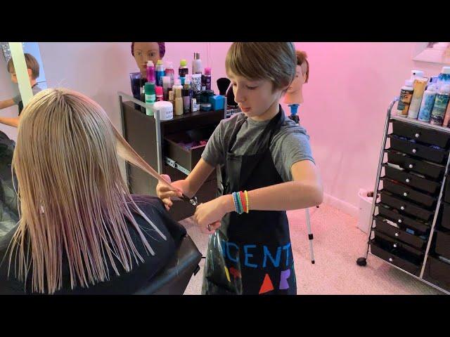 11-Year-Old Aspiring Celeb Hairstylist Runs a Hair Salon In His Parents' Basement