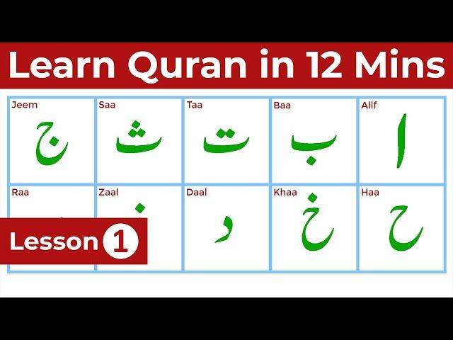 Noorani Qaida Lesson 1 Arabic Alphabets in English with Makharij