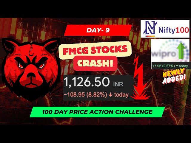 Day 9/100 : Top FMCG Stocks Crash—Big Breakouts in IT & Infra! | Nifty 100