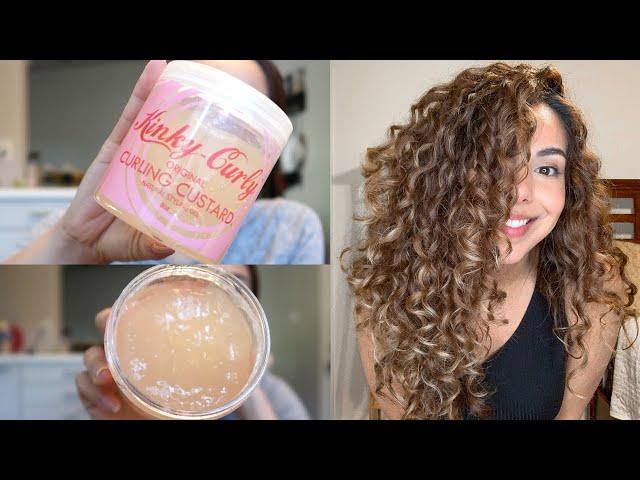 Curly Hair Routine 1st impression on the Kinky Curly Curling Custard/2c/3a Curls