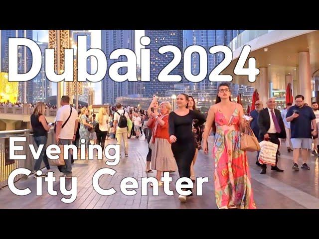 Dubai [4k] Amazing Evening City Center, Burj Khalifa Walking Tour 