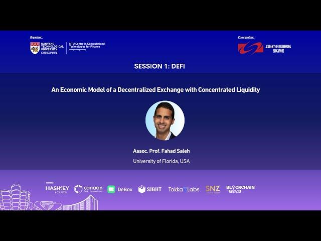 2024 NTU Blockchain Symposium: An Economic Model of a Decentralized Exchange