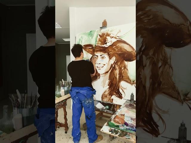 Pintando un retrato de cubana #pintura #oleosobretela #portrait