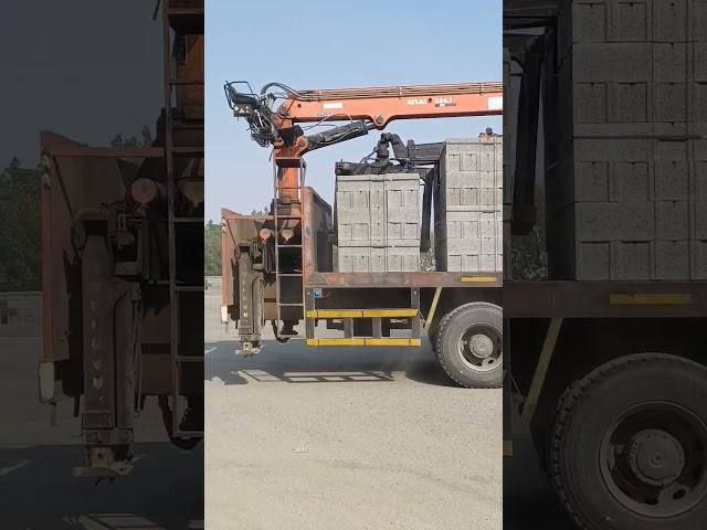 hollow block dispatching || new loading crane start working  #cementblocks #masaplant #cementblocks