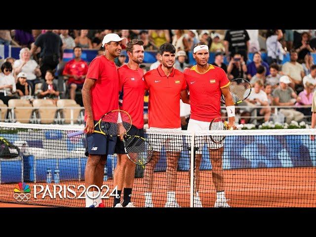 Rajeev Ram and Austin Krajicek DEFEAT Carlos Alcaraz and Rafael Nadal | Paris Olympics | NBC Sports