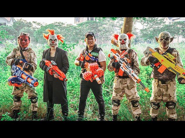 LTT Nerf Mod : 1 Hour Nerf War | Couple SEAL MARINES Nerf Guns Fight RED SATAN Mask 2