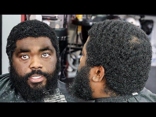 TRANSFORMATION HE PAID$350 FOR THIS HAIRCUT/ 3 MONTH WOLF/ FADED BEARD/ HAIRCUT TUTORIAL