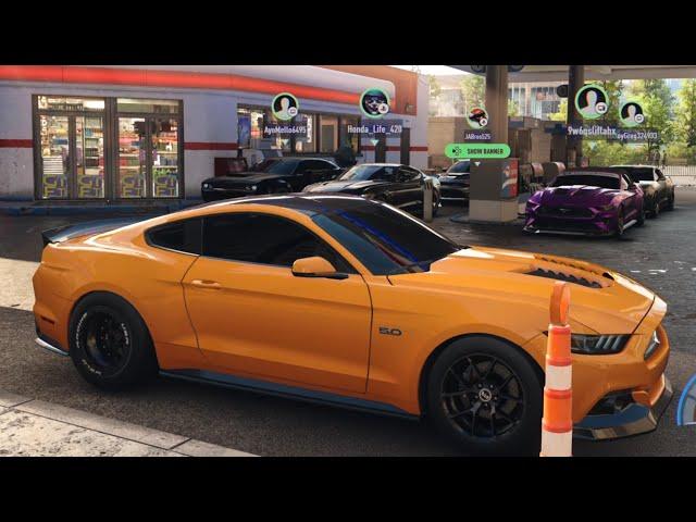 NFS Unbound| 6 player meet w/ @ProStreetCarClubHD | Supercharged Mustang sounds sick!| funny crashes