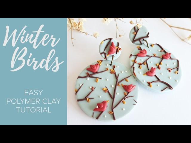 Winter Birds | Polymer Clay Earrings Tutorial