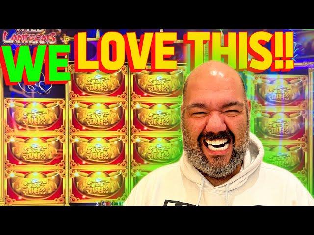 FIST BUMP-LICIOUS MOMENT!! with VegasLowRoller and MaVLR on Extreme Wild Lanterns Slot Machine