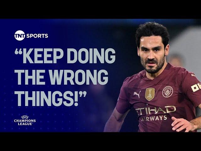 PASSIONATE Ilkay Gundogan reacts after Man City's disappointing 2-0 loss to Juventus  #UCL