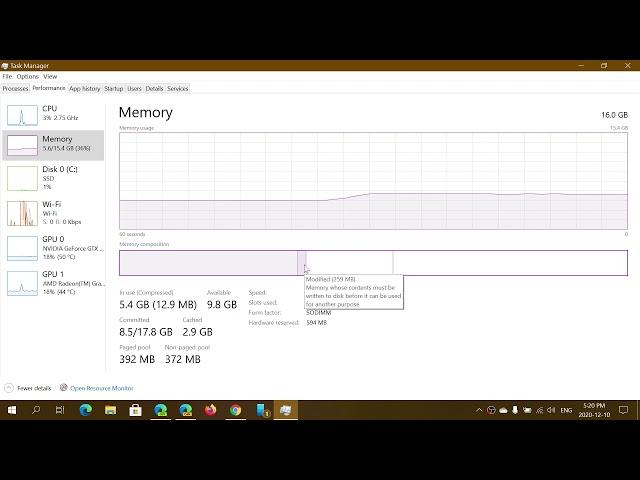 Windows 10 Task Manager 101 RAM Memory usage explained