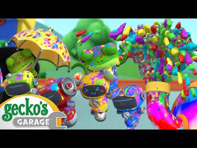 Exploding Paint Machine! | Gecko's Garage | Trucks For Children | Cartoons For Kids