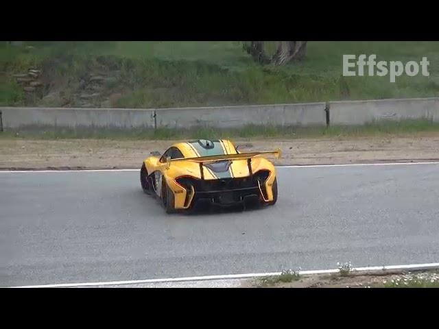 NEAR CRASH   Mclaren P1 GTR Spins Out at Laguna Seca