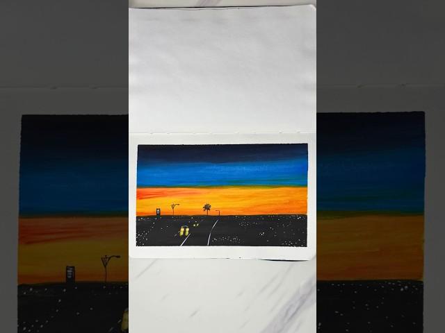 Sunset Acrylic Painting #art #gouache #acrylicpainting #ytshorts #shorts #drawing #artwork #sunset