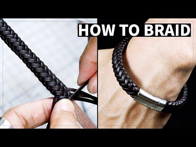 How to braid 8 strand bracelet using leather cords