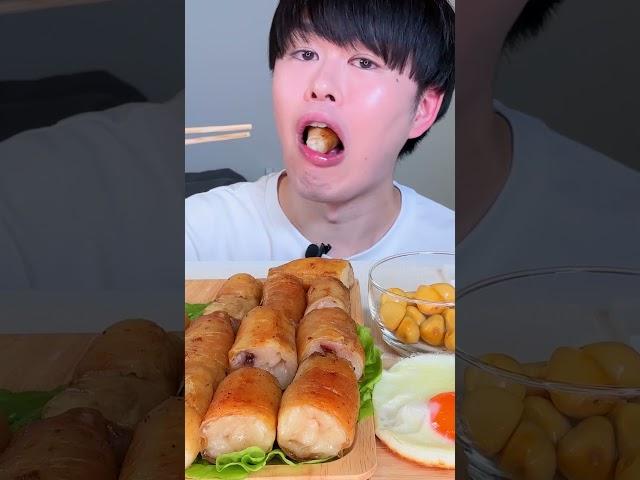 Mukbang ASMR ホルモンテチャン Crunchy Daechang #shorts