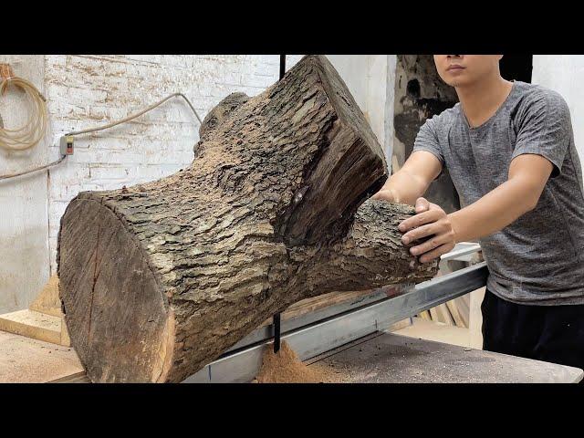 See How A Young Craftsman Reuses Worthless Tree Trunks To Design A New And Unique Coffee Table