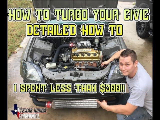 How i turbo’d my civic for $300 and kept a/c. (On a budget, Detailed walkthrough).