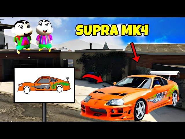 GTA 5 : FRANKLIN, SHINCHAN AND PINCHAN DRAW TOYOTA SUPRA MK4  WITH HELP OF MAGICAL PAINTING