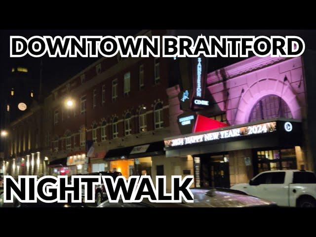 Downtown Brantford, Ontario, Canada Night Walk (Unedited) #brantford #brantfordontario