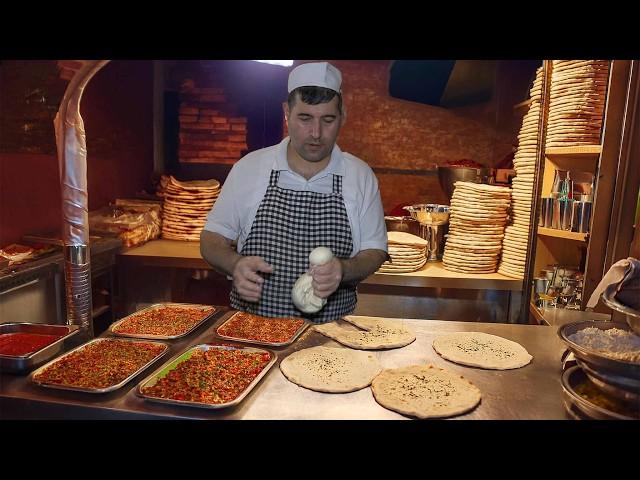 Professional chefs make Turkish kebab and Turkish pizza! Street food