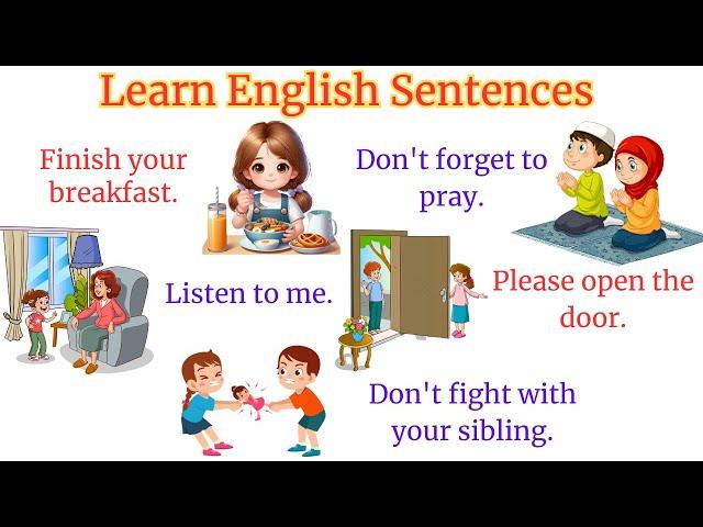 Learn English Sentences with Kids | Daily Use English Sentences | Speak English Sentences For Kids