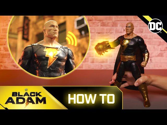 How to use POWER PUNCH BLACK ADAM!  Epic Punching Action Figure!