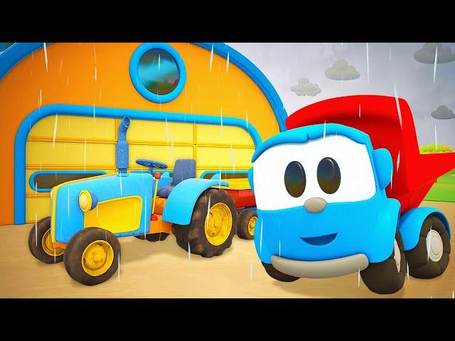 Leo the truck & toy tractor on the farm! Full episodes of Street vehicles cartoon for kids.