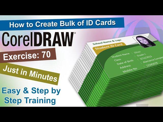 How to Create Bulk of ID Cards in Corel Draw Exercise No. 70 | CorelDraw Tutorial | YN Tutor