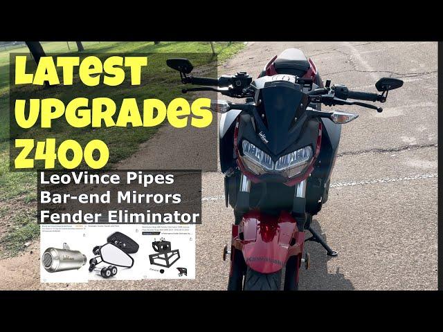 Latest Upgrades on my Kawasaki Z400 | LV Pipes | Leo Vince