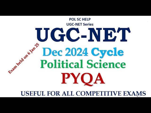 ANALYSIS OF  DEC 2024 PAPER OF UGC NET PAPER 2-POLITICAL SCIENCE