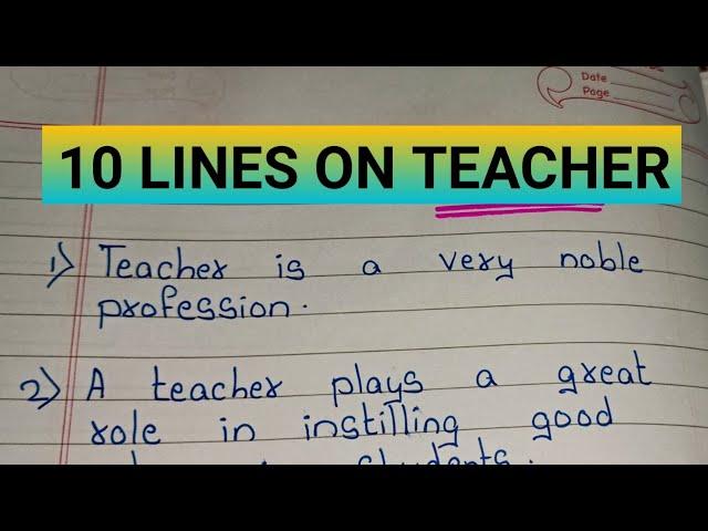 10 Lines on Teacher / Essay on Teacher in english/ Speech on Teacher