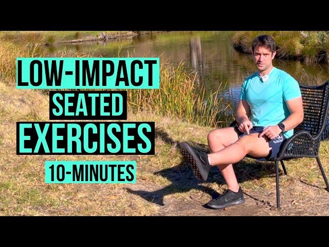 SEATED LOW IMPACT Exercises (BEGINNER) - 10 Minutes Whole Body Chair Exercises