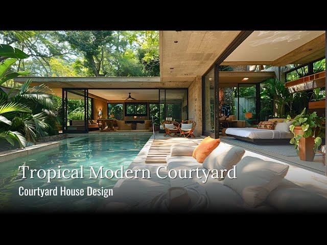 The Allure of the Tropical Modern Courtyard House Design Blurs Indoor & Outdoor Living